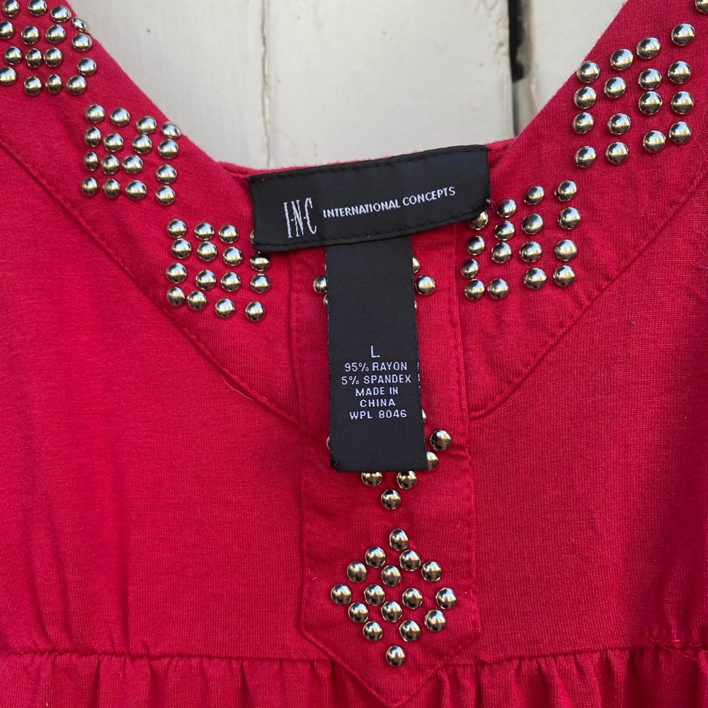 Red I.N.C. Studded Dress